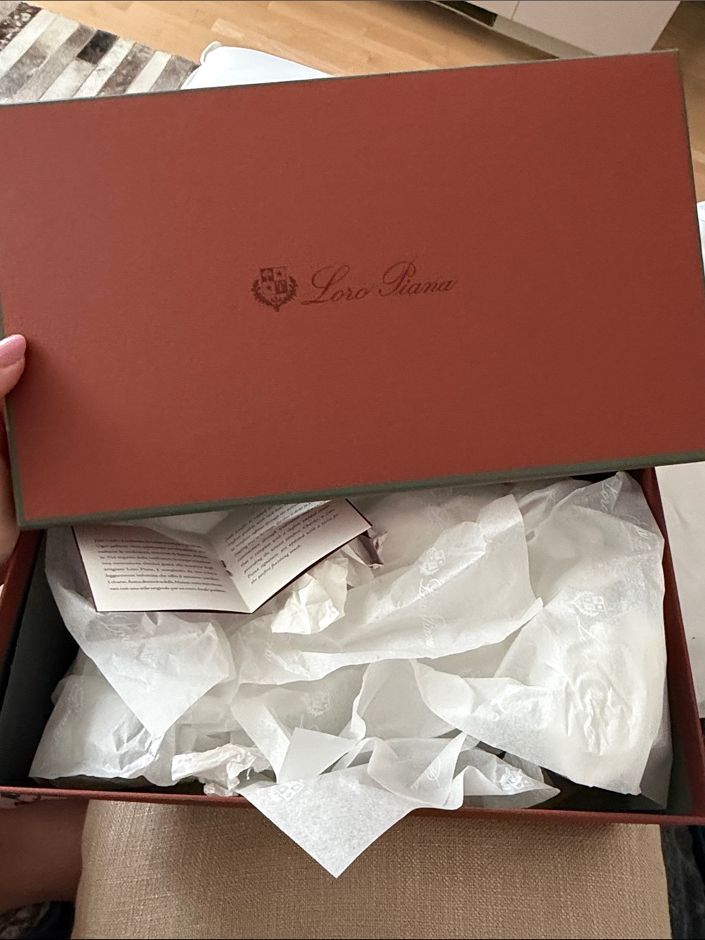 Loro Piana Shoe Box w Tissue Paper etc